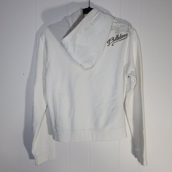 Billabong Vintage Style Zip Hoodie – Cream / Floral (Women’s L) - Picture 6 of 9